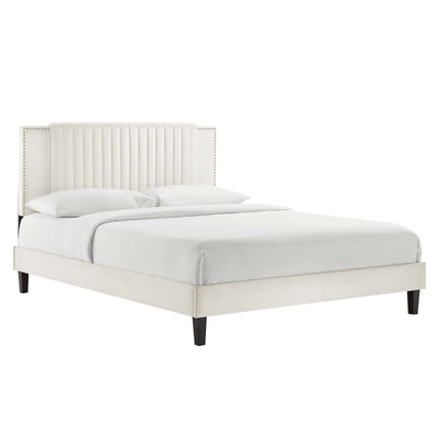 Zahra Channel Tufted Performance Velvet King Platform Bed